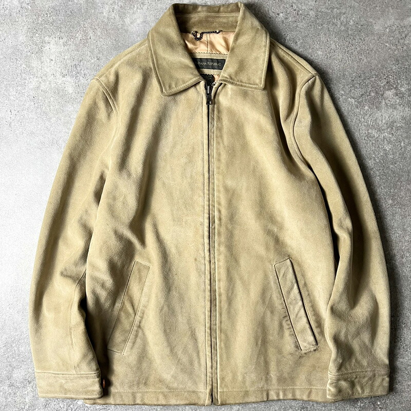 00s BANANA REPUBLIC サテン ライナー 本革 スエード レザー ジャケット S / 00年代 バナナリパブリック 革ジャン スイングトップ 【中古】 古着 アメリカ古着 USED ユーズド 中古 VINTAGE US古着 アメカジ