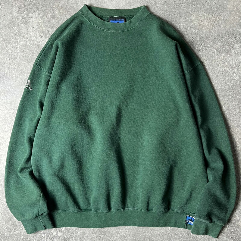 90s USA製 adidas 演戯 ロゴタイプ 刺しゅう 流汗 調教師 L / 90日付け 亜米利加製 年寄りの アディダス 流汗 緑であること 【中古】 古着 亜米利加古着 USED ユーズド 中古 VINTAGE US古着 アメカジ