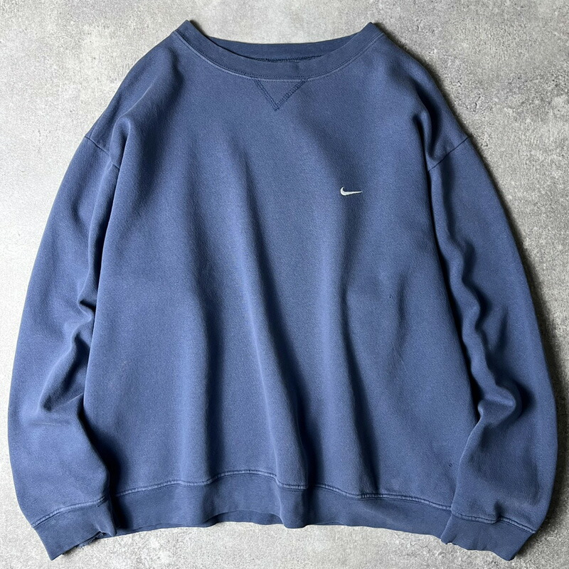00s NIKE ワンポイント スモール スウォッシュ ロゴタイプ 刺しゅう 流汗 調教師 XXL / 00日付け ナイキ スウッシュ 流汗 青味 【中古】 古着 亜米利加古着 USED ユーズド 中古 VINTAGE US古着 アメカジ