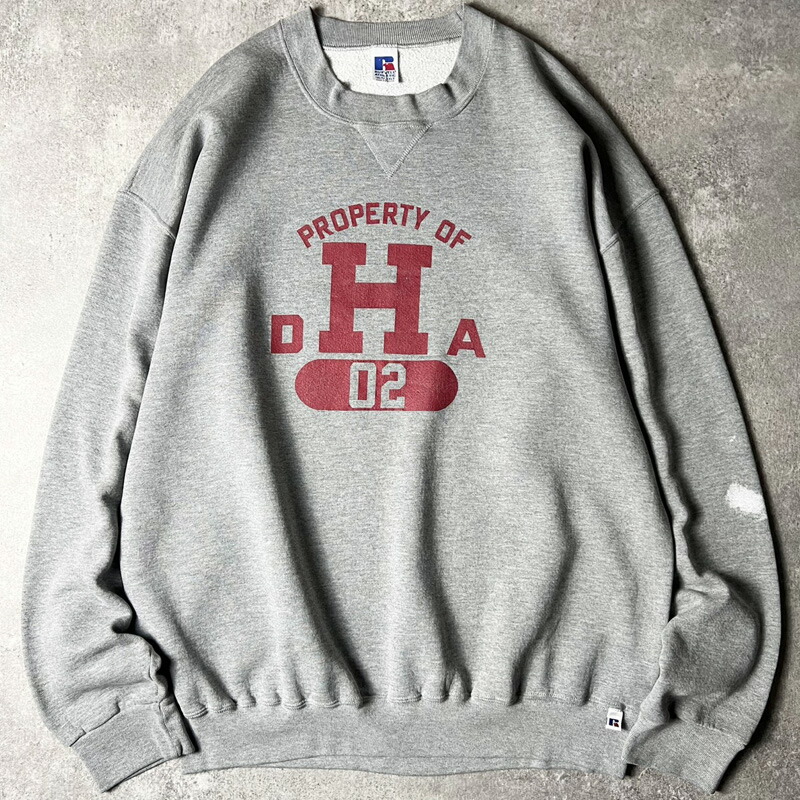 00s RUSSELL 3段 分科大学 刷り上げる 前V 流汗 調教師 XL / 00日付け 年寄りの ラッセル 霜降り 薄墨色 流汗 【中古】 古着 亜米利加古着 USED ユーズド 中古 VINTAGE US古着 アメカジ