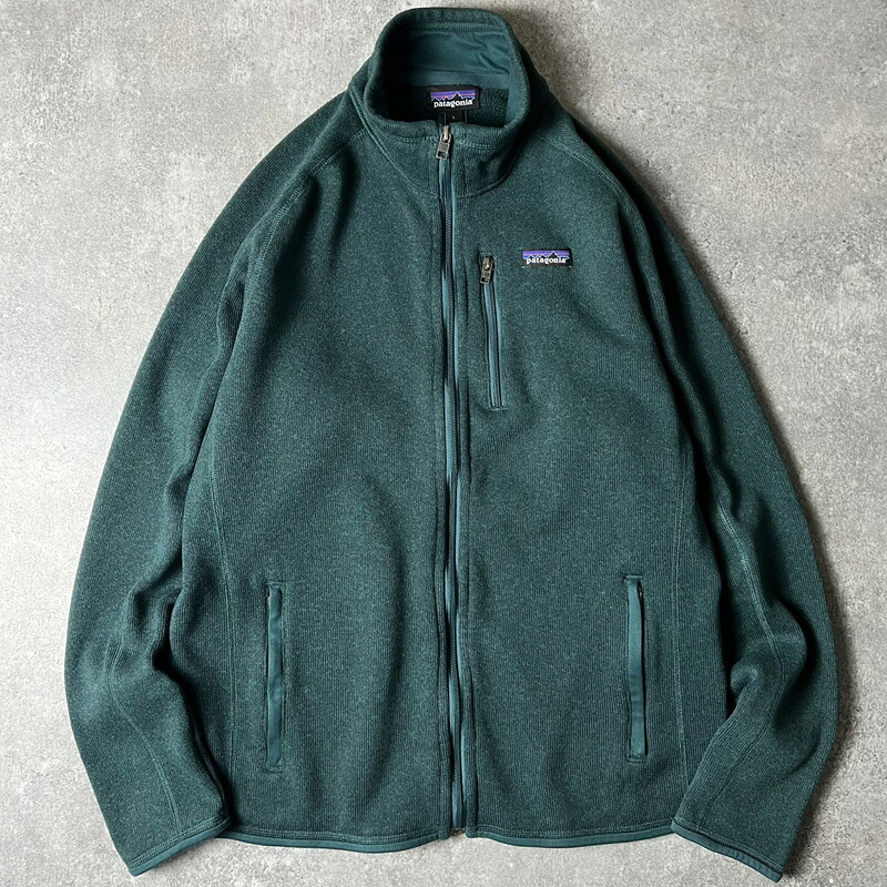 19年製 Patagonia フルジップ ベターセーター ジャケット L / パタゴニア フリース ハイネック グリーン ワンポイント 無地 【中古】 古着 アメリカ古着 USED ユーズド 中古 VINTAGE US古着 アメカジ|US古着 RUMRAGE 店