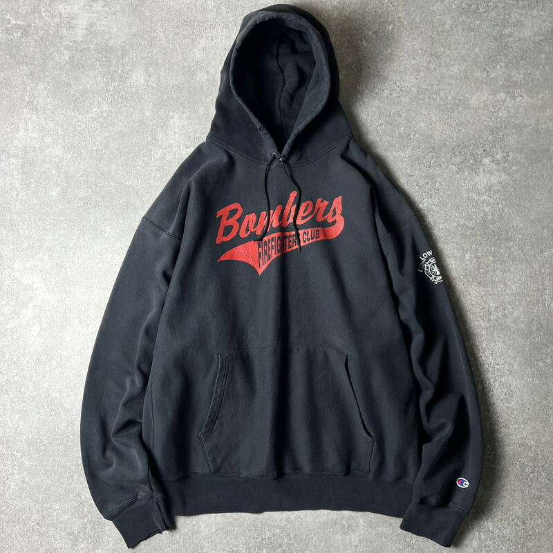 00s Champion 2面 プリント オリジナル リバースウィーブ スウェット フード パーカー XXL / 00年代 オールド チャンピオン ブラック 黒 【中古】 古着 アメリカ古着 USED ユーズド 中古 VINTAGE US古着 アメカジ｜US古着 RUMRAGE 店