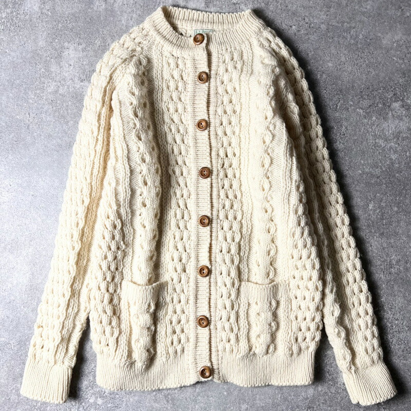 楽天市場】アイルランド製 80s LLBean ウール フィッシャーマン ニット