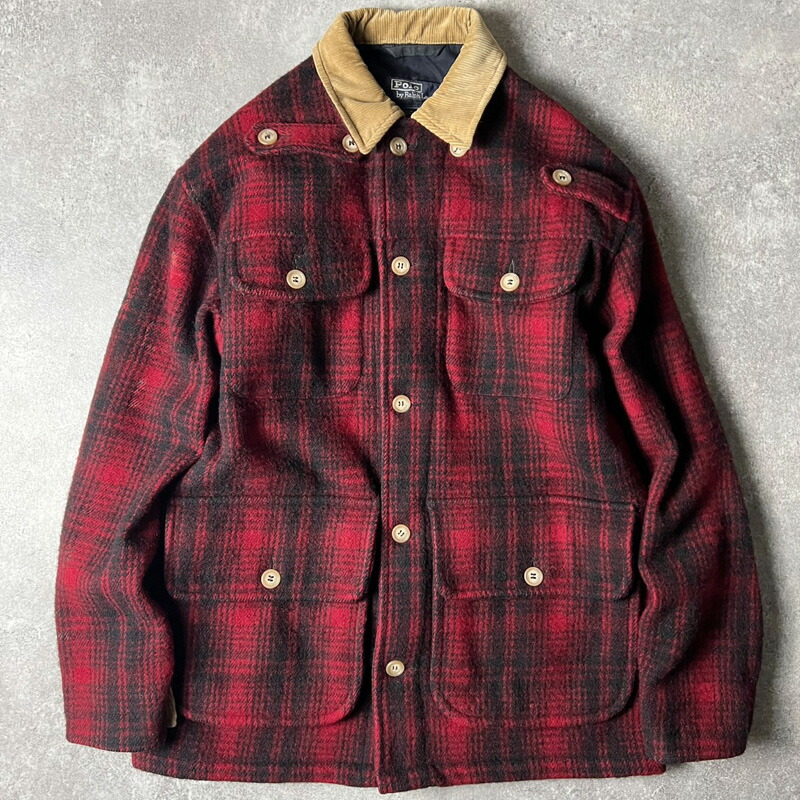 80s POLO RALPH LAUREN ライナー付き ウール マッキーノ ジャケット S / 80年代 ビンテージ ポロ ラルフローレン レッド 赤 【中古】 古着 アメリカ古着 USED ユーズド 中古 VINTAGE US古着 アメカジ