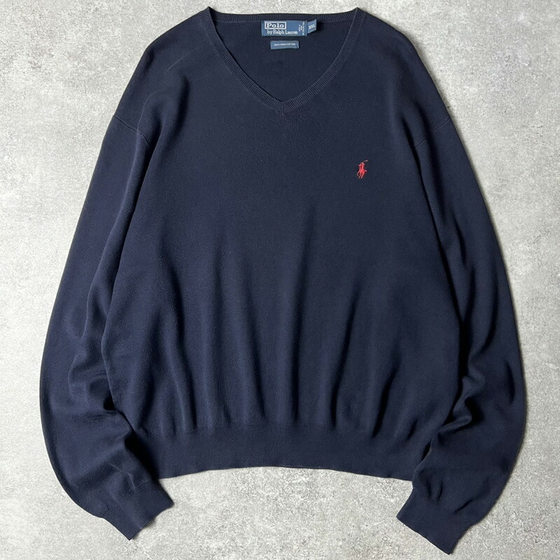 90s Polo by Ralph Lauren スターニット Vintage 90s Polo Ralph Lauren Star Knit Navy Wool Sweater