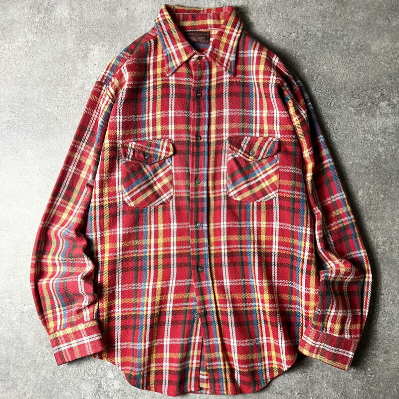 楽天市場】80s USA製 RED HEAD ストライプ 長袖 ヘビー フランネル