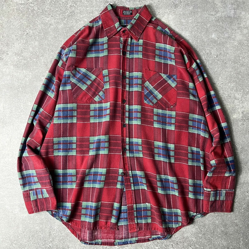 50s ビンテージ ビックヤンク 長袖シャツ チェック ブルー L wmr102201y9f0e.jpg