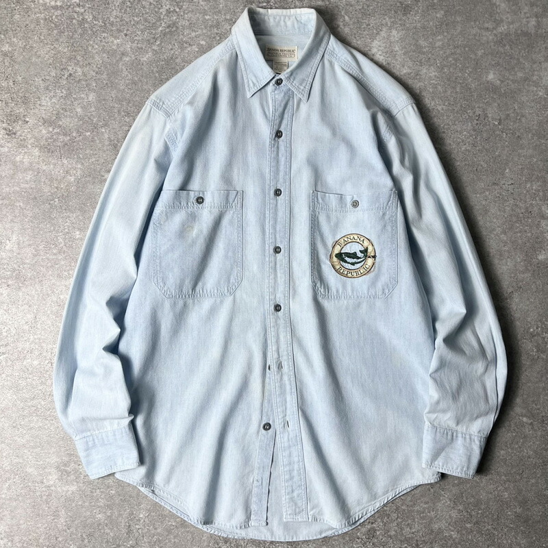 輸入古着 BANANA REPUBLIC動物柄 長袖シャツ Banana Republic - 90年代 Banana Republic バナナリパブリック