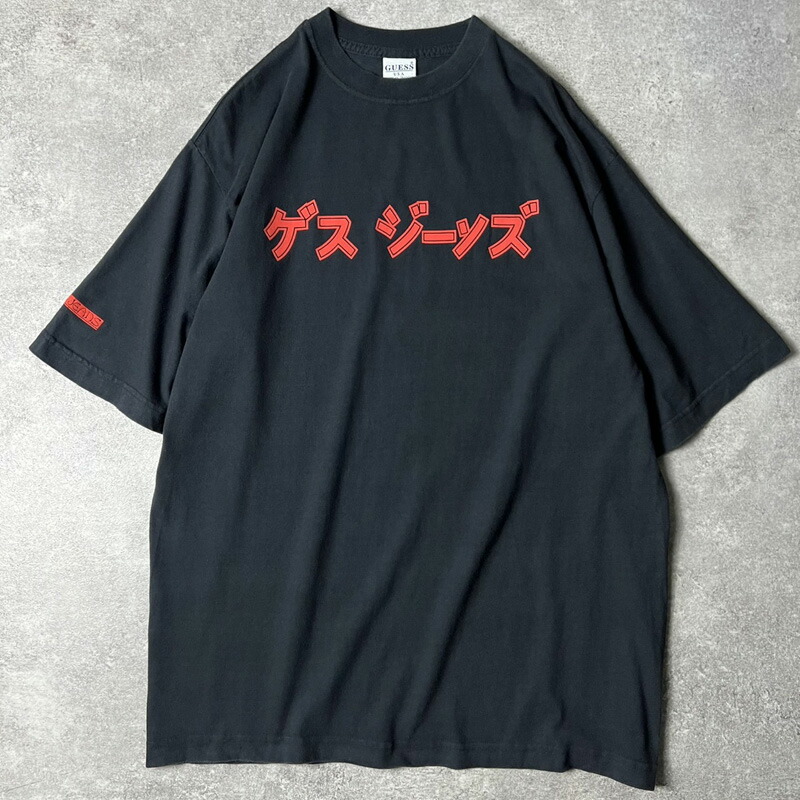 楽天市場】USA製 90s GUESS JEANS Logo Border S/S Tee 赤白紺 M