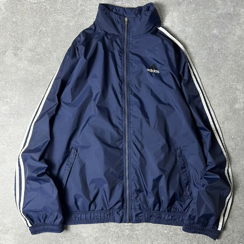 90s adidas ナイロンアノラックパーカー バックロゴ ハーフジップ、 90s adidas ナイロンアノラックパーカー バックロゴ ハーフ