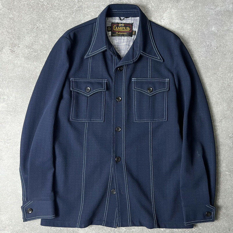 L 70s USA製 King Size デニム シャツ ジャケット ビンテージ 70s USA製 Leeリー デニム シャツジャケット M-L - Sixpacjoe