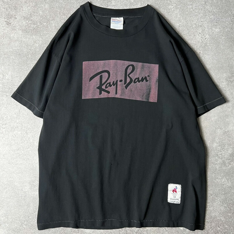 90s Ray Ban ロゴタイプ 刷り上げる 半袖 ティーシャツ L / 90年月日 年寄りの レイバン 会社組織物 会社組織 シングル 1996 ジョージアの州都 国際オリンピック競技大会 公式的 【中古】 古着 亜米利加古着 USED ユーズド 中古 VINTAGE US古着 アメカジ
