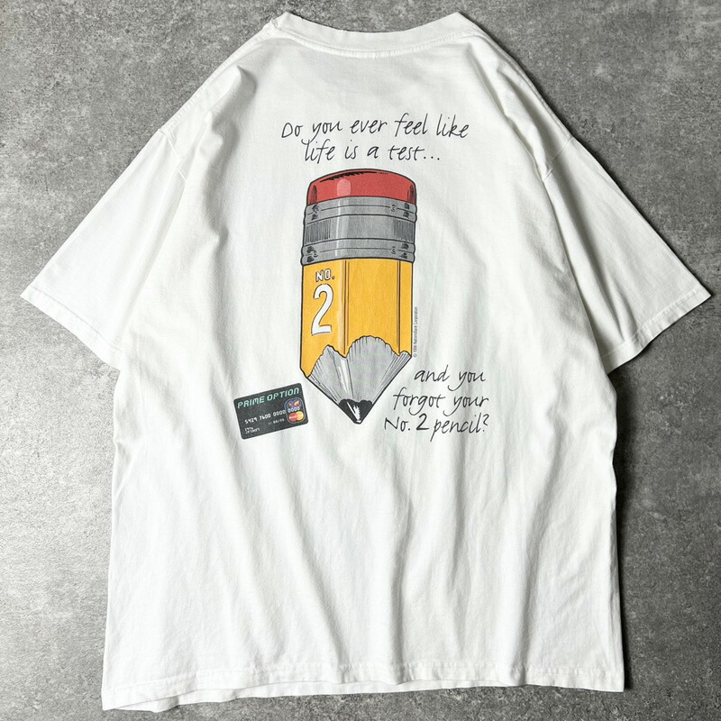 90s Master Card イラスト 両面 プリント 半袖 Tシャツ XL / 90年代 アメリカ製 オールド 企業 企業物 マスターカード ジョーク 【中古】 古着 アメリカ古着 USED ユーズド 中古 VINTAGE US古着 アメカジ