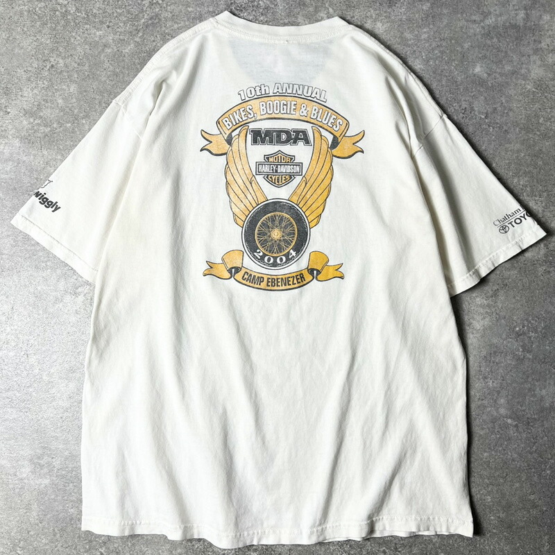 00s HARLEY DAVIDSON 4面 プリント 半袖 Tシャツ XL / 00年代 オールド ハーレー ダビッドソン ロゴ HOG 白 ホワイト 【中古】 古着 アメリカ古着 USED ユーズド 中古 VINTAGE US古着 アメカジ