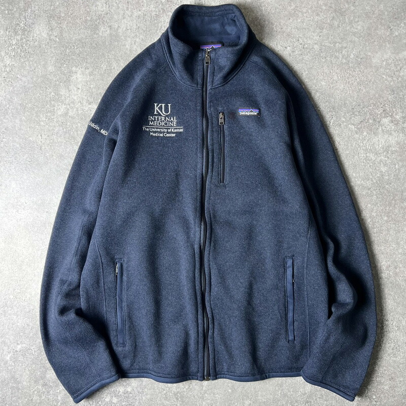 20年製 Patagonia 企業 ロゴ 刺繍 フルジップ ベターセーター ジャケット L / パタゴニア フリース ハイネック ネイビー 企業物
