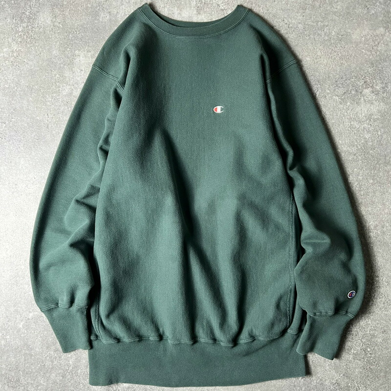 90s トリコタグ Champion リバースウィーブ 流汗 調教師 XXL / 90年月日 メキシコ合衆国製 トリコ はやりっ子 緑であること ワンポイント