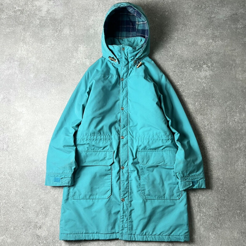 80s LLBean 中綿入り口・入口 羊毛 ラインドライブ 狂飆厚地の外套 / 80年月日 ビンテージ マンパ 青緑色 お山 パーカー 上衣 STORM COAT