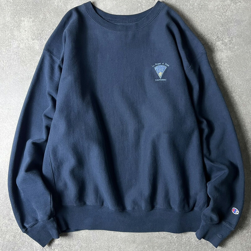 00s Champion 会社組織 ロゴタイプ 刺しゅう 割り増し金 リバースウィーブ 流汗 調教師 XL / 00日付け 年寄りの はやりっ子 米国海軍 紺