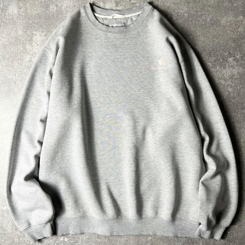 Carhartt ワンポイント ロゴタイプ 刺しゅう 汗水 調教師 XL / 鉄道車両ハート形 年寄りの 霜降り 薄墨色 汗水 労働者の一団のど首