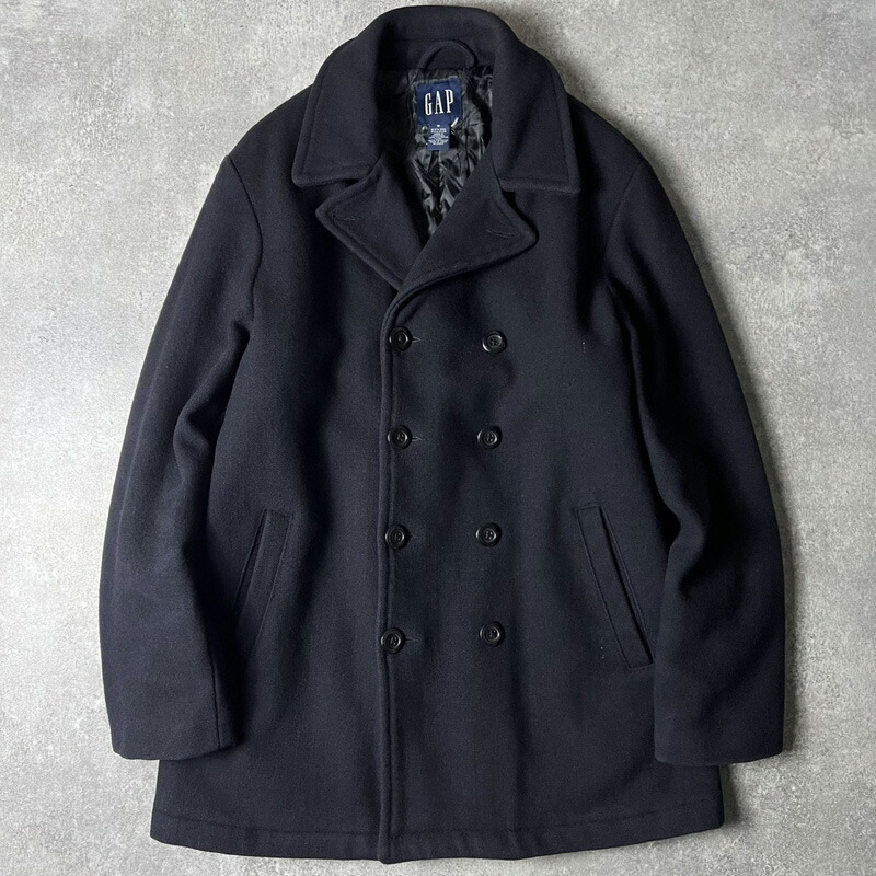 90s GAP 中綿 キルティング ラインドライブ 羊毛 P厚地の外套 M / 90年月日 年寄りの 隔たり ピーコート 米国海軍 10名取り草