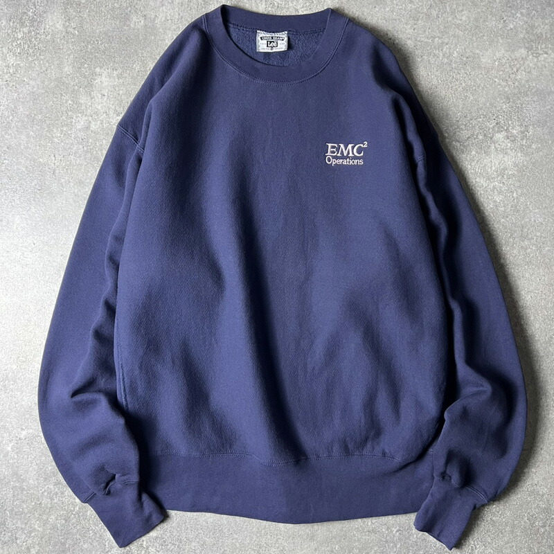 90s USA製 Lee 会社組織 ロゴタイプ 刺しゅう RW印字機 汗水 調教師 XXL / 90年月日 亜米利加製 年寄りの 米国海軍 ロバート・エドワード・リー 逆さま 紺