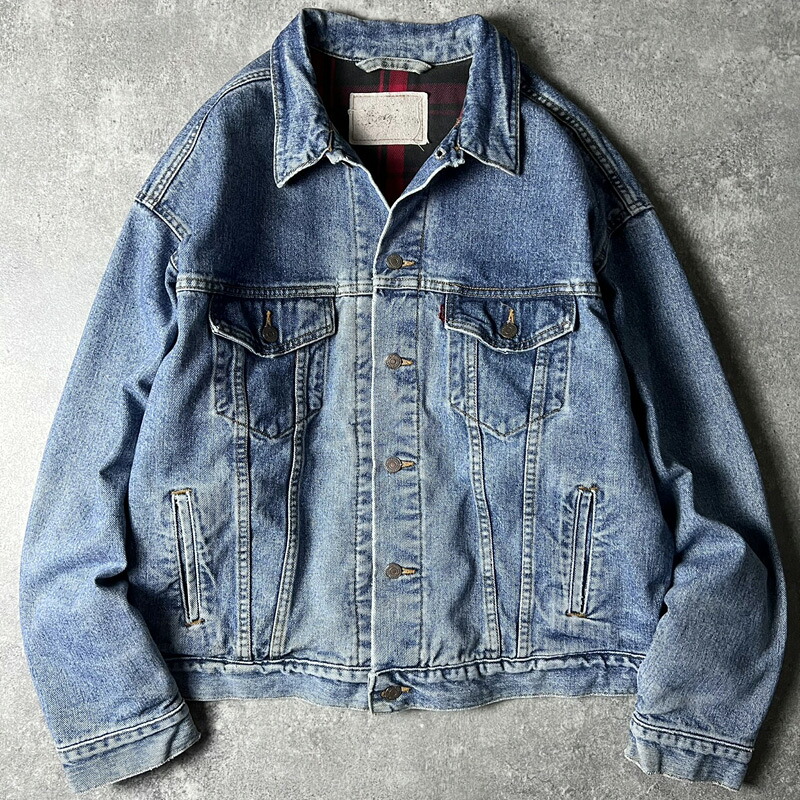 90s USA製 Levis 70427 フランネル ライナー デニム ジャケット L / 90年代 アメリカ製 オールド リーバイス バッファロー チェック 【中古】 古着 アメリカ古着 USED ユーズド 中古 VINTAGE US古着 アメカジ|US古着 RUMRAGE 店