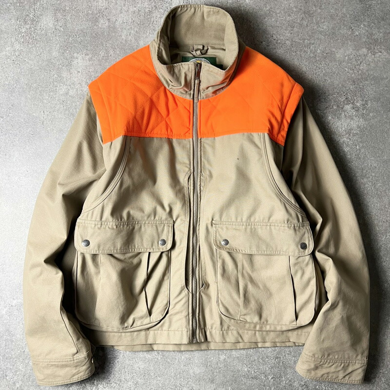 90s Cabela\u0027s 二分の一お月さま 2WAY 狩猟 上衣 L / 90年月日 年寄りの カベラス 前掛け より良い カーキ オレンジ色 【中古】 古着 亜米利加古着 USED ユーズド 中古 VINTAGE US古着 アメカジ