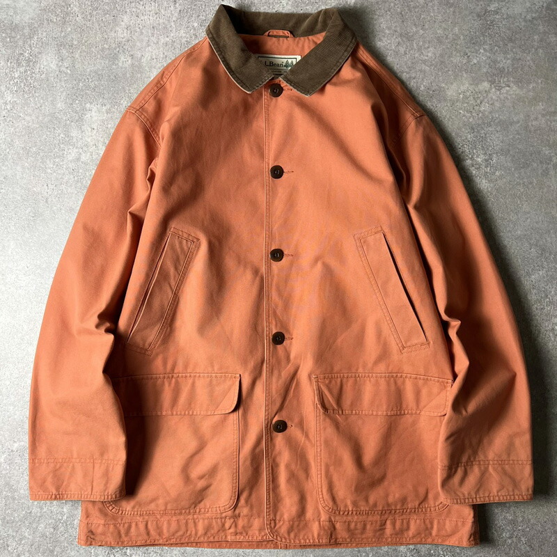 LLBean 総柄 ライナー付き コットン ハンティング ジャケット XL / LLビーン エルエルビーン オレンジ ジャンパー コーデュロイ 【中古】 古着 アメリカ古着 USED ユーズド 中古 VINTAGE US古着 アメカジ