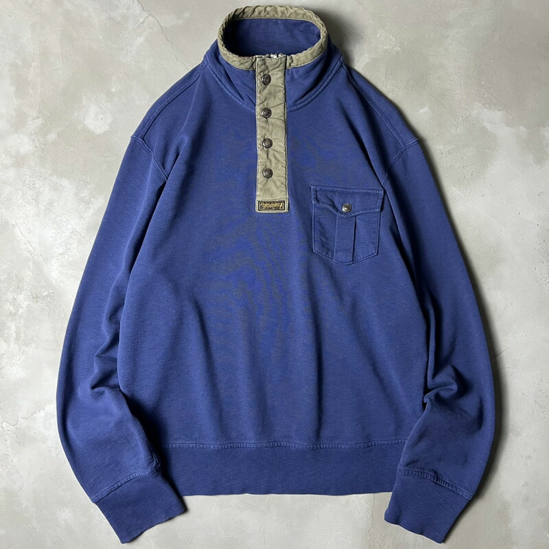 90s POLO RALPH LAUREN ティーシャツ 汗水 調教師 L / 90年月日 ポロ ラルフローレン ハーフジップ 隙間T 米国海軍 紺 【中古】 古着 亜米利加古着 USED ユーズド 中古 VINTAGE US古着 アメカジ