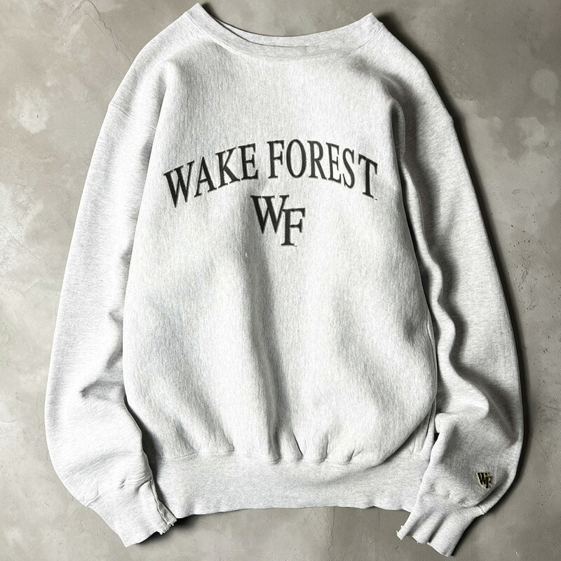 90s USA製 Cotton Exchange 2段 カレッジ プリント RWタイプ スウェット トレーナー XL / 90年代 アメリカ製 リバース 霜降り グレー 【中古】 古着 アメリカ古着 USED ユーズド 中古 VINTAGE US古着 アメカジ