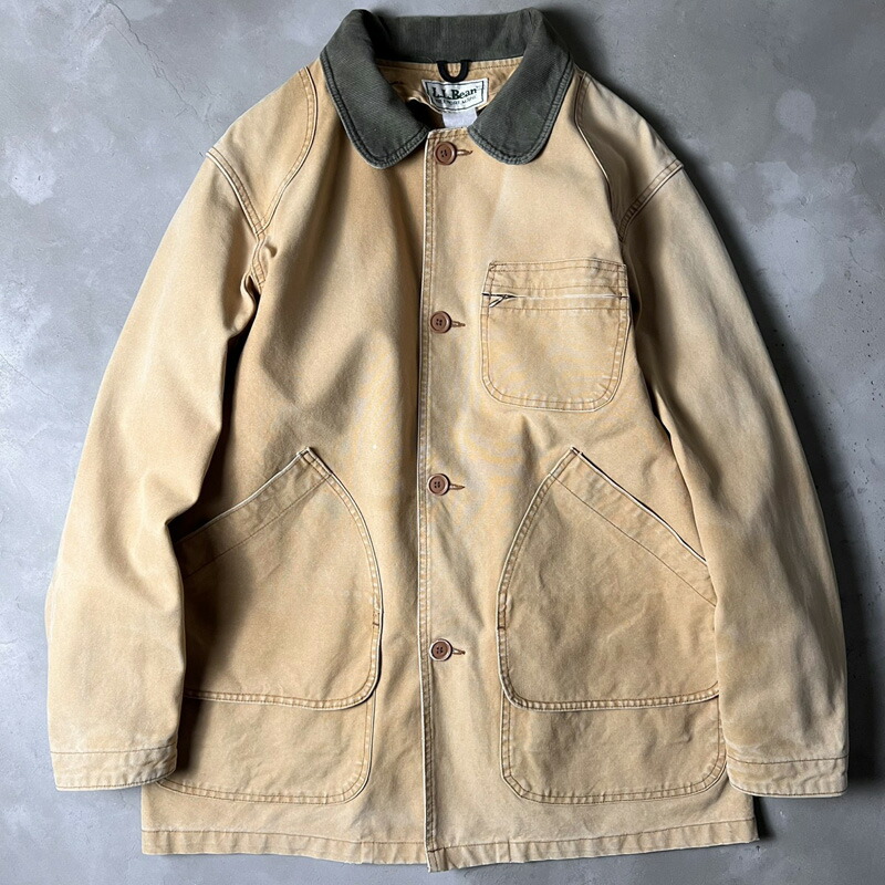 80s LLBean 綿織物 合鴨 狩猟 上衣 / 80年月日 亜米利加製 ビンテージ LL食用豆 エルエルビーン 赤銅色 カーキ 【中古】 古着 亜米利加古着 USED ユーズド 中古 VINTAGE US古着 アメカジ