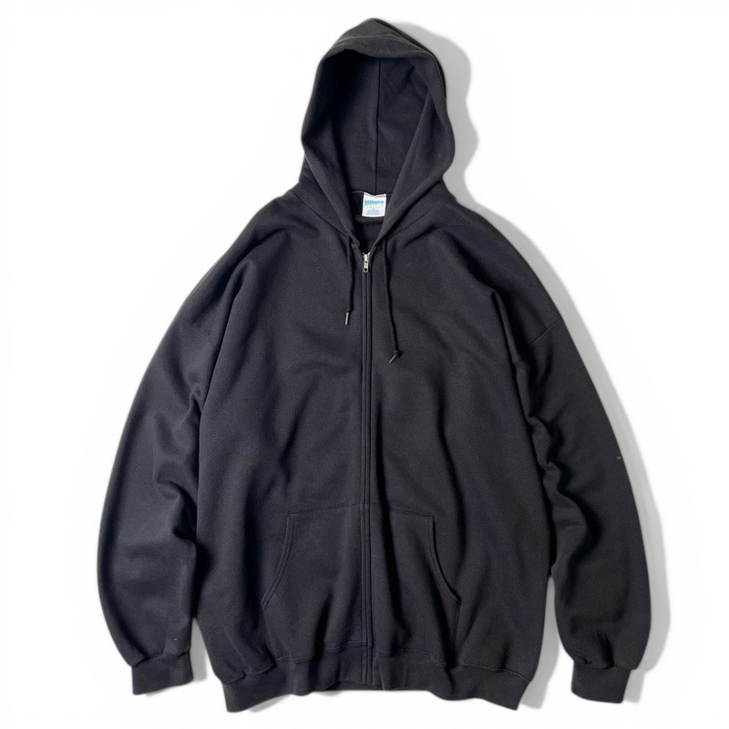 90s USA製 CHEETAH MERVYNS フルジップ 無地 スウェット フード パーカー XXL / 90年代 オールド アメリカ製 トレーナー ブラック 黒 【中古】 古着 アメリカ古着 USED ユーズド 中古 VINTAGE US古着 アメカジ