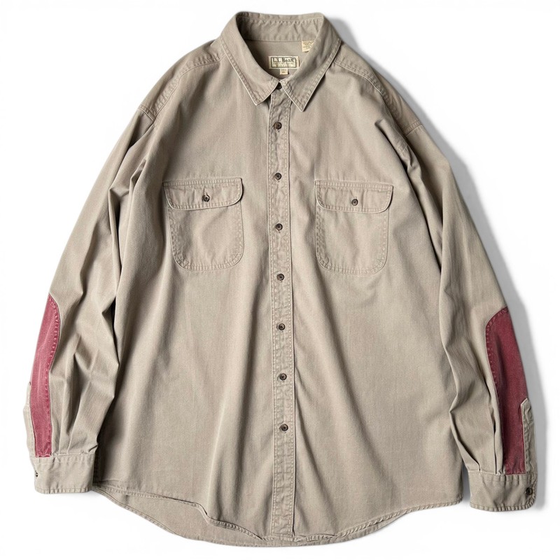 80s USA製 LLBean 長袖 コットン シューティング シャツ XL / 80年代 アメリカ製 ビンテージ エルエルビーン LLビーン 2トーン 【中古】 古着 アメリカ古着 USED ユーズド 中古 VINTAGE US古着 アメカジ