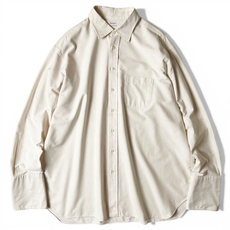 60s USA製 INDIVIDUALIZED SHIRT ストライプ 長袖 コットン オックスフォード シャツ / 60年代 アメリカ製 ビンテージ adams 2トーン 【中古】 古着 アメリカ古着 USED ユーズド 中古 VINTAGE US古着 アメカジ