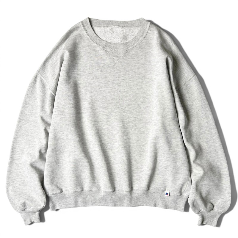 90s RUSSELL 無地 前V 汗水 調教師 / 90年月日 年寄りの ラッセル 霜降り 薄墨色 汗水 【中古】 古着 亜米利加古着 USED ユーズド 中古 VINTAGE US古着 アメカジ