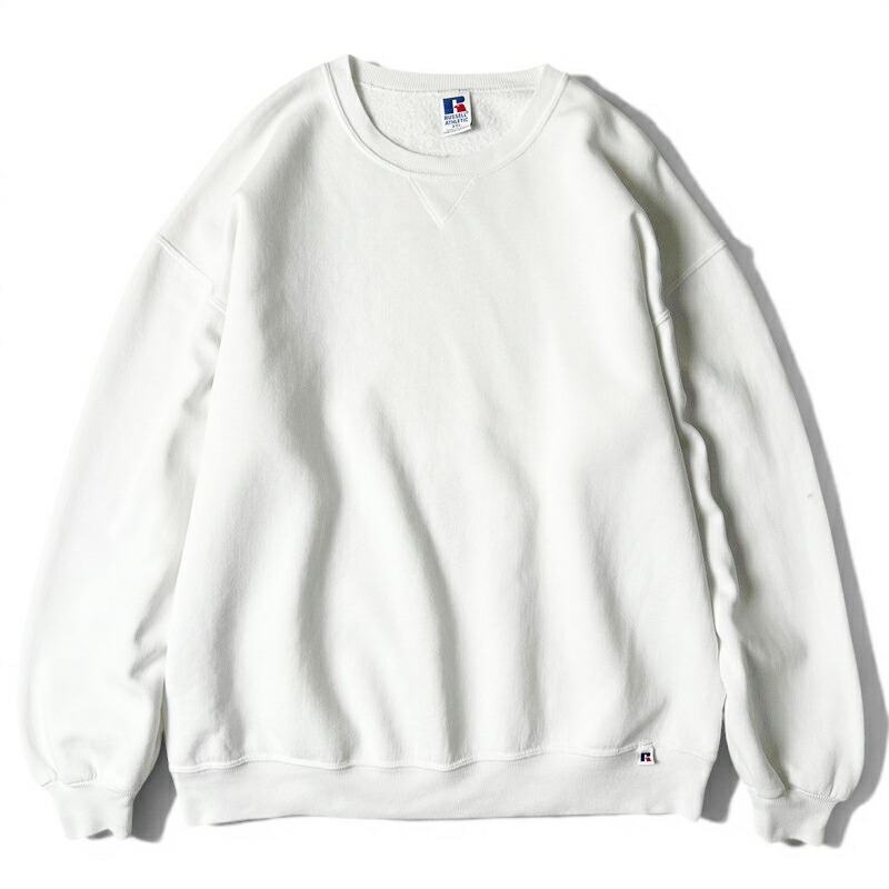 90s USA製 RUSSELL 無地 前V 汗水 調教師 XXL / 90年月日 亜米利加製 年寄りの ラッセル 裏起毛 白いこと 白 汗水 【中古】 古着 亜米利加古着 USED ユーズド 中古 VINTAGE US古着 アメカジ