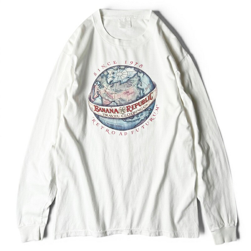 80s BANANA REPUBLIC TRAVEL CLOTHING ロゴタイプ 刷り上げる 長袖 プルオーバー / 80年月日 ビンテージ バナナリパブリック バナリパ ロンT シングル 【中古】 古着 亜米利加古着 USED ユーズド 中古 VINTAGE US古着 アメカジ