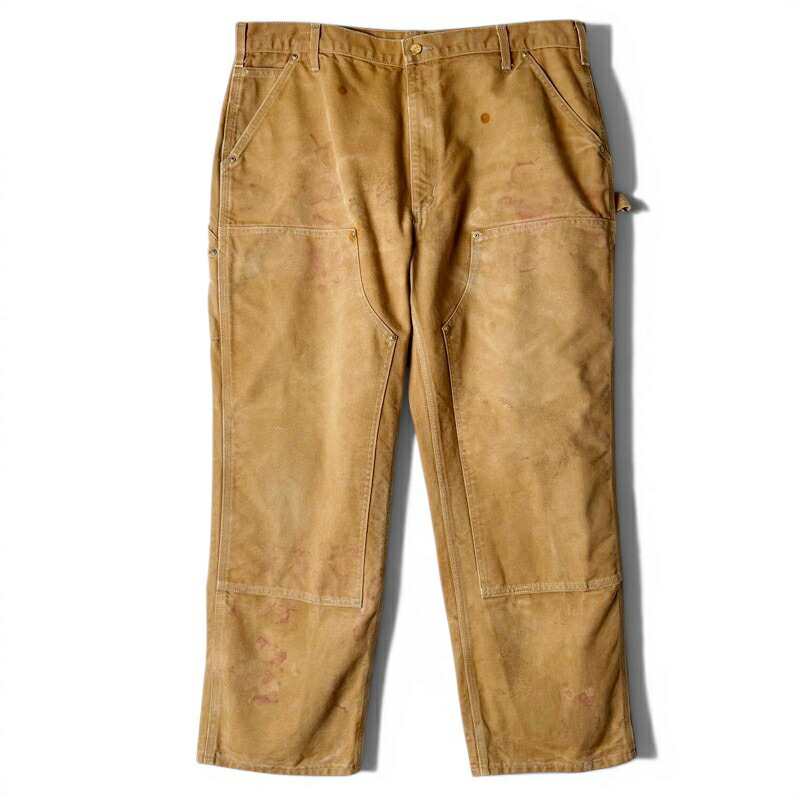 佇まい系 90s USA製 Carhartt ダブルニー 家鴨 ペインター ズボン下 40 30 / 90年月日 亜米利加製 年寄りの 鉄道車両ハート型 赤銅色 細工物 【中古】 古着 亜米利加古着 USED ユーズド 中古 VINTAGE US古着 アメカジ
