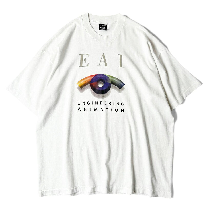 90s USA製 企業物 ロゴ プリント 半袖 Tシャツ XXL / 90年代 アメリカ製 オールド 企業 シングル テック ホワイト 白 【中古】 古着 アメリカ古着 USED ユーズド 中古 VINTAGE US古着 アメカジ｜US古着 RUMRAGE 店