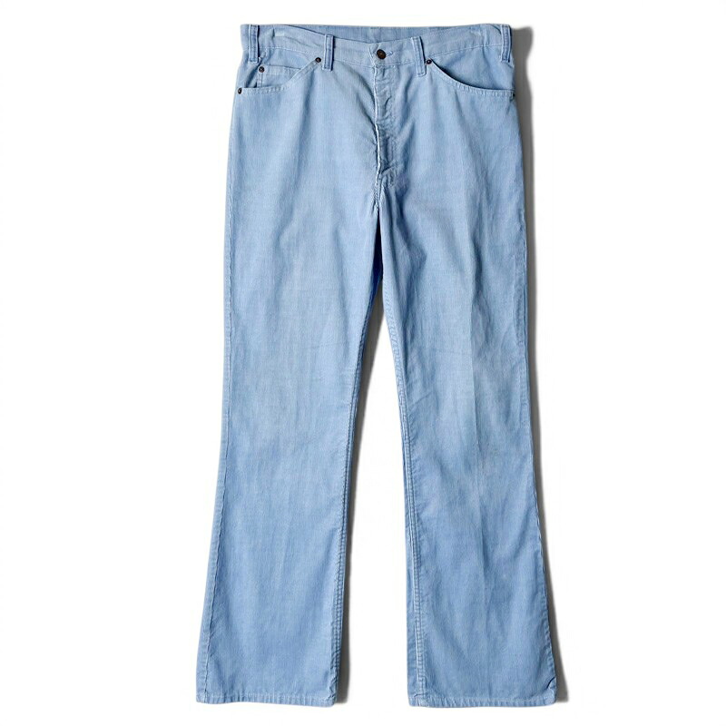 80s Levis 517 1512 フレア コーデュロイ パンツ W36 L33 / 80年代 リーバイス ビンテージ ブーツカット ブルー 【中古】 古着 アメリカ古着 USED ユーズド 中古 VINTAGE US古着 アメカジ｜US古着 RUMRAGE 店