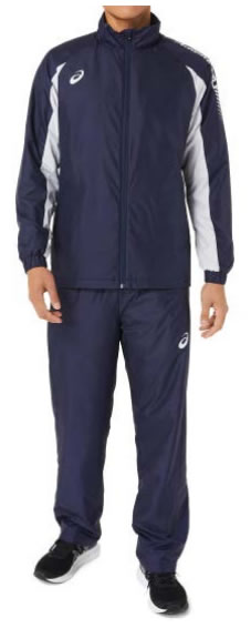 アシックス asics 裏トリコットウインドブレーカージャケット ズボン下 上下仕掛ける メンズ 2031D535_400-2031D536_400 ピーコート×ブリリアントホワイト-ピーコート 野球クラブ 部活 形づくる 通い 通学 時間 駈けっくら 軽さ フィットネス・トレーニング-メンズウェア
