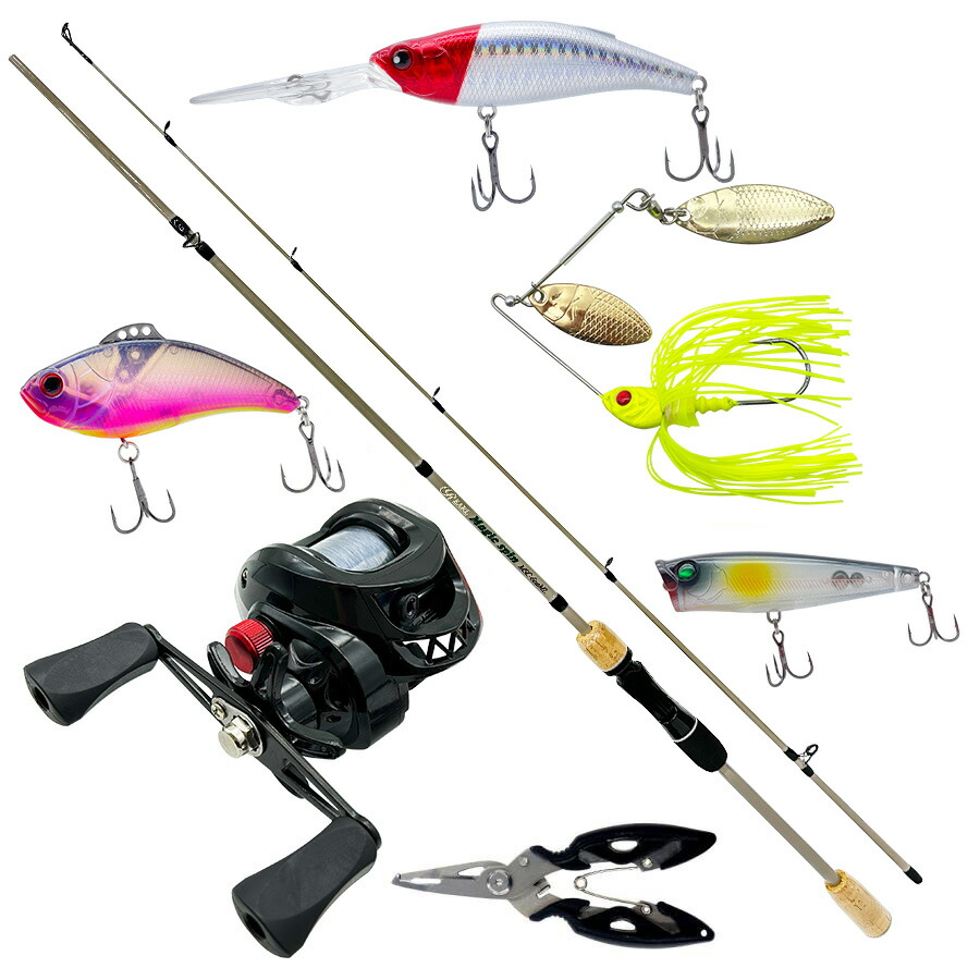 楽天市場】ブラックバス釣りフルセット パルサー バスセット ベイト