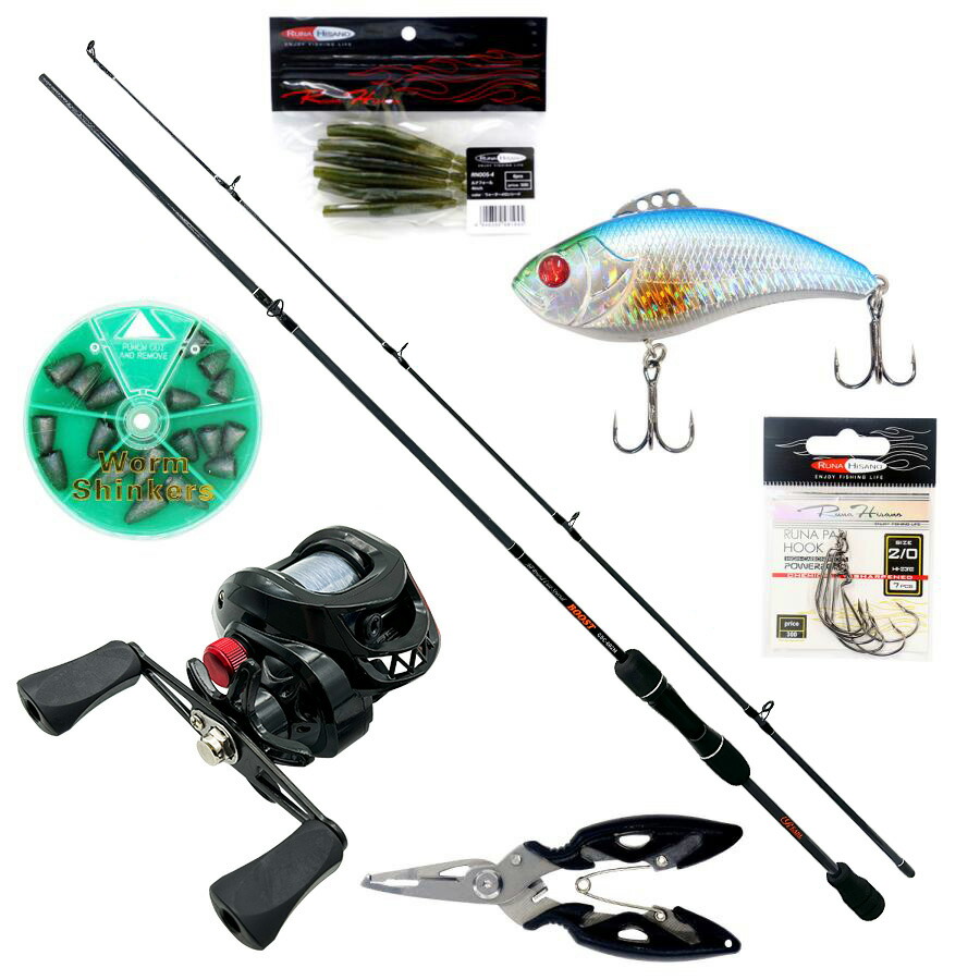 楽天市場】ブラックバス釣りフルセット パルサー バスセット ベイト