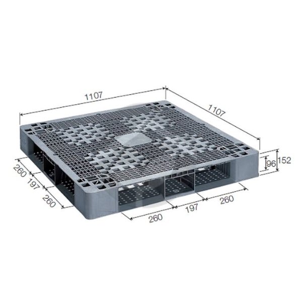 サンコー 三甲 パレット(HGタイプ片面使用型) ライトグレー D4-1111HG 812111