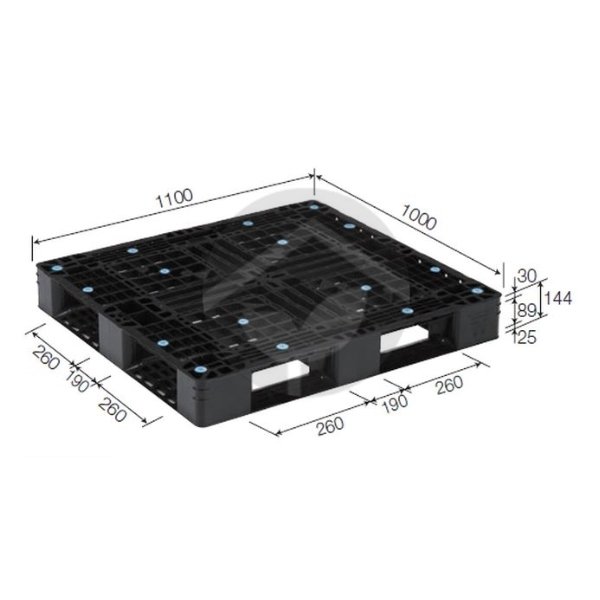 サンコー 三甲 パレット(片面使用型) ブラック D4-1011-3 812258|資材・印刷のルネ 店