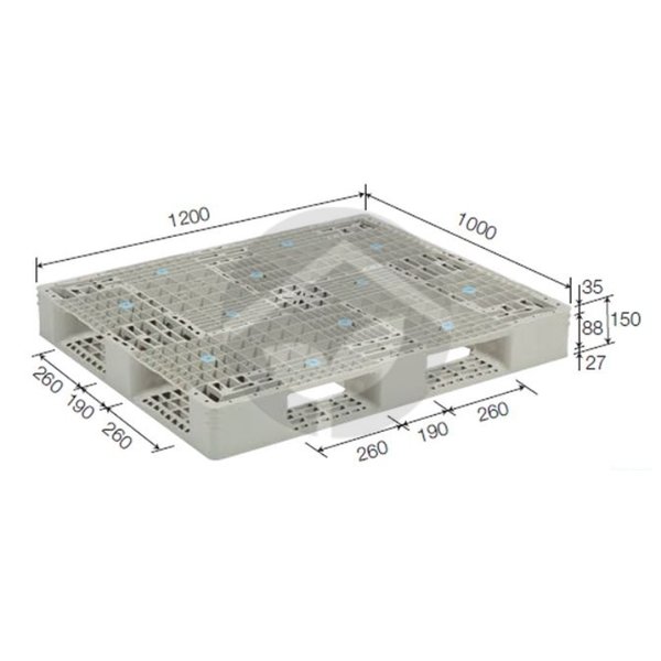 サンコー 三甲 パレットGTシリーズ(片面使用型) GT-N012D4-2 Aグレー 845011｜資材・印刷のルネ 店