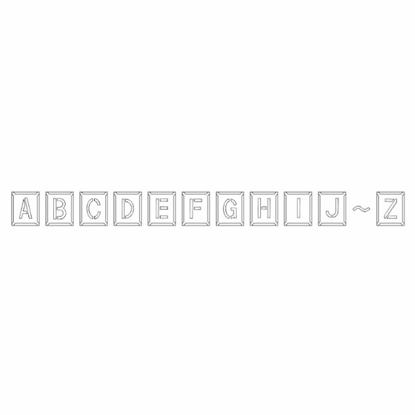 吹付一皿(発条材手合い) 文字26枚仕掛ける(A-Z) ステンレス鋼製 吹付発条材文字仕掛ける(中) 日本の首都化成製造所