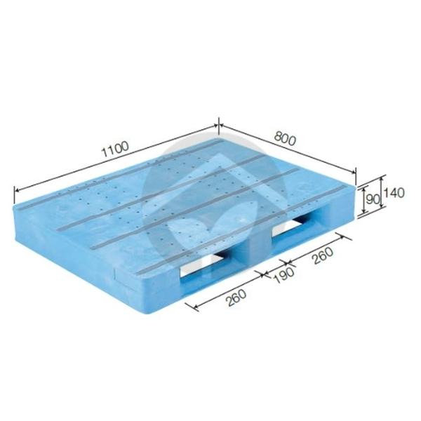 サンコー 三甲 パレット(片面使用型) D2-811F ライトブルー 808808-01｜資材・印刷のルネ 店