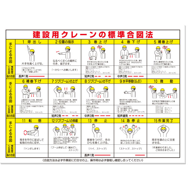 楽天市場 安全標識 建設用クレーン合図法 電話合図入 585 5 53 J 資材 印刷のルネ 楽天市場店