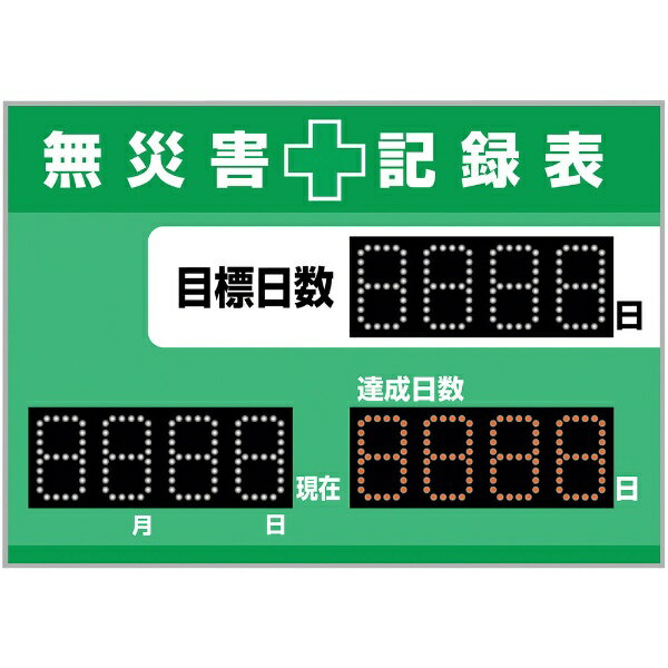 LED無不仕合わせ書きとどめる表 LED色： 白／赤 自動小銃かぞえ上げるUP＋暦役立つこと申し受ける 軽さ・薄型手あい 598×845粍 厚さ20粍 屋内専用 229012 日本緑十字